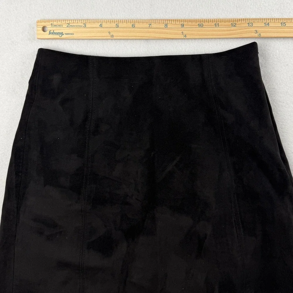 Babaton Women's Hopper Faux Suede Mini Skirt Black Sz 4